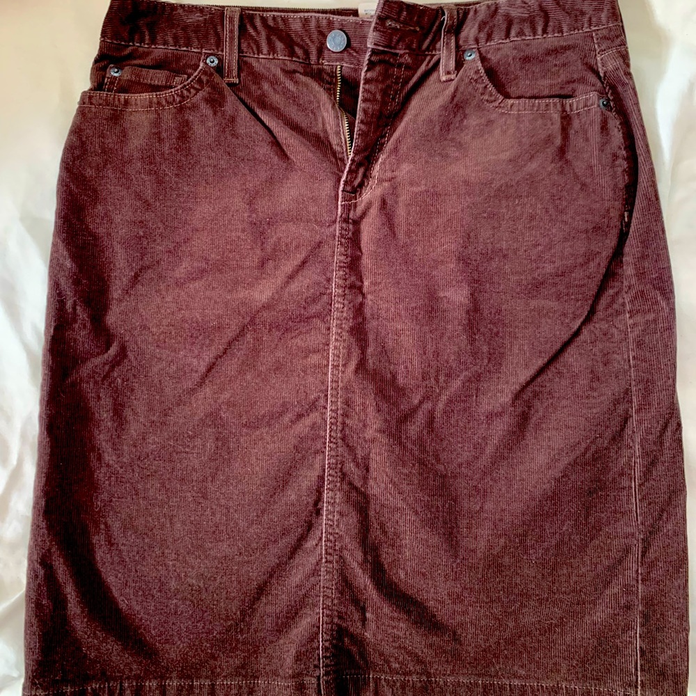 LL Bean corduroy 5 pocket skirt
